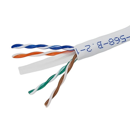 Monoprice Cat6 Ethernet Bulk Cable - Network Internet Cord - Solid, 500Mhz, UTP, CMR, Riser Rated,  Pure Bare Copper Wire, 23AWG, 1000ft, (Best Rated Cable News Network)