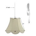 thumbnail image 2 of 1-Light Plug In Swag Pendant Lamp Eggshell Shade, 2 of 5