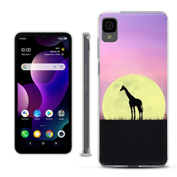 Slim-Fit Gel TPU Phone Case for TCL 30Z / 30 Z / 30 LE, by OneToughShield ® - Moonlight Giraffe