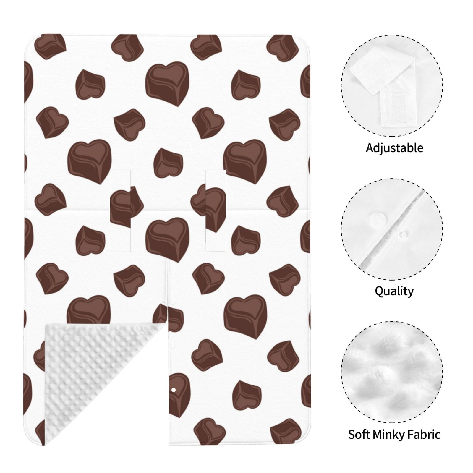 Car Seat Cover Baby - Heart Shape Chocolate Print Breathable Infant Car Seat Cover for Baby Carseat, Lightweight Comfort Baby Essentials Must Haves Newborn Stuff for Girl Boy