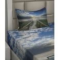 thumbnail image 2 of Ambesonne Beach Fitted & Top Sheet Set with Sham, Pathway to Sea Swimming, Multicolor, 2 of 4