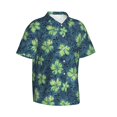 thumbnail image 2 of Hawaiian Shirt For Men, Frangipani Flowers Mens Button Down Short Sleeve Shirt, Summer Beach Shirts For Men, 2 of 2