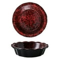 thumbnail image 1 of Qeeadeea Petit Plat Rond de Cuisson, Ensemble de 2, Plat à Casserole en Céramique Coloré, Assiette Ronde en Céramique pour Tarte - Rouge - 17 cm, 1 of 7