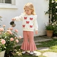 thumbnail image 5 of CONZONE Infant Girls Outfits Fall Winter 2 Piece Set Long Sleeve Letter Print Tops and Pants Soft Girls Clothes Size 12-18 Months, 5 of 6