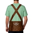 thumbnail image 5 of Telankuip Men's Bavarian Oktoberfest Shirt Summer Short Sleeve Crew Neck Plaid Printing and Funny 3D Graphic Tees Casual Loose Comfortable Breathable Festival T-Shirts 1-Green L, 5 of 5