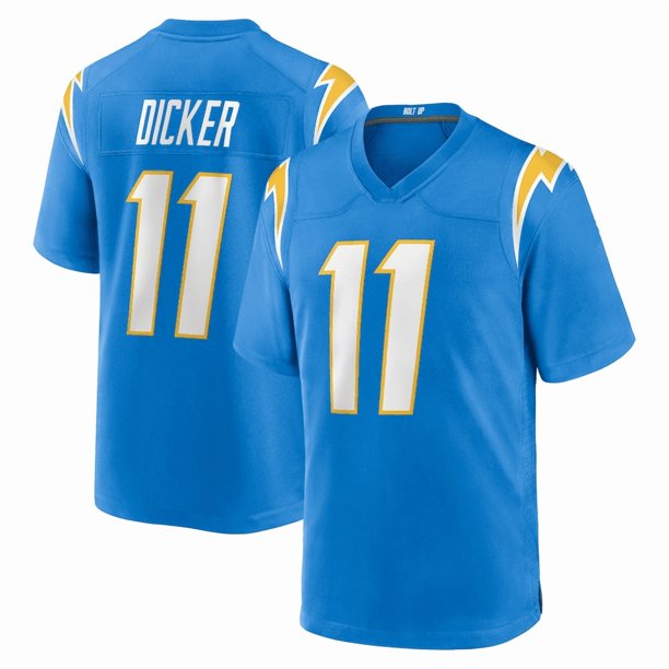 Camiseta de fútbol americano azul Cameron Dicker #11 de para hombre - M