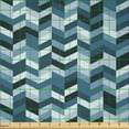 thumbnail image 2 of Ambesonne Slate Blue Fabric by the Yard Microfiber, Zigzag Twisty Lines, 10 Yards, Dark Slate Blue, 2 of 2