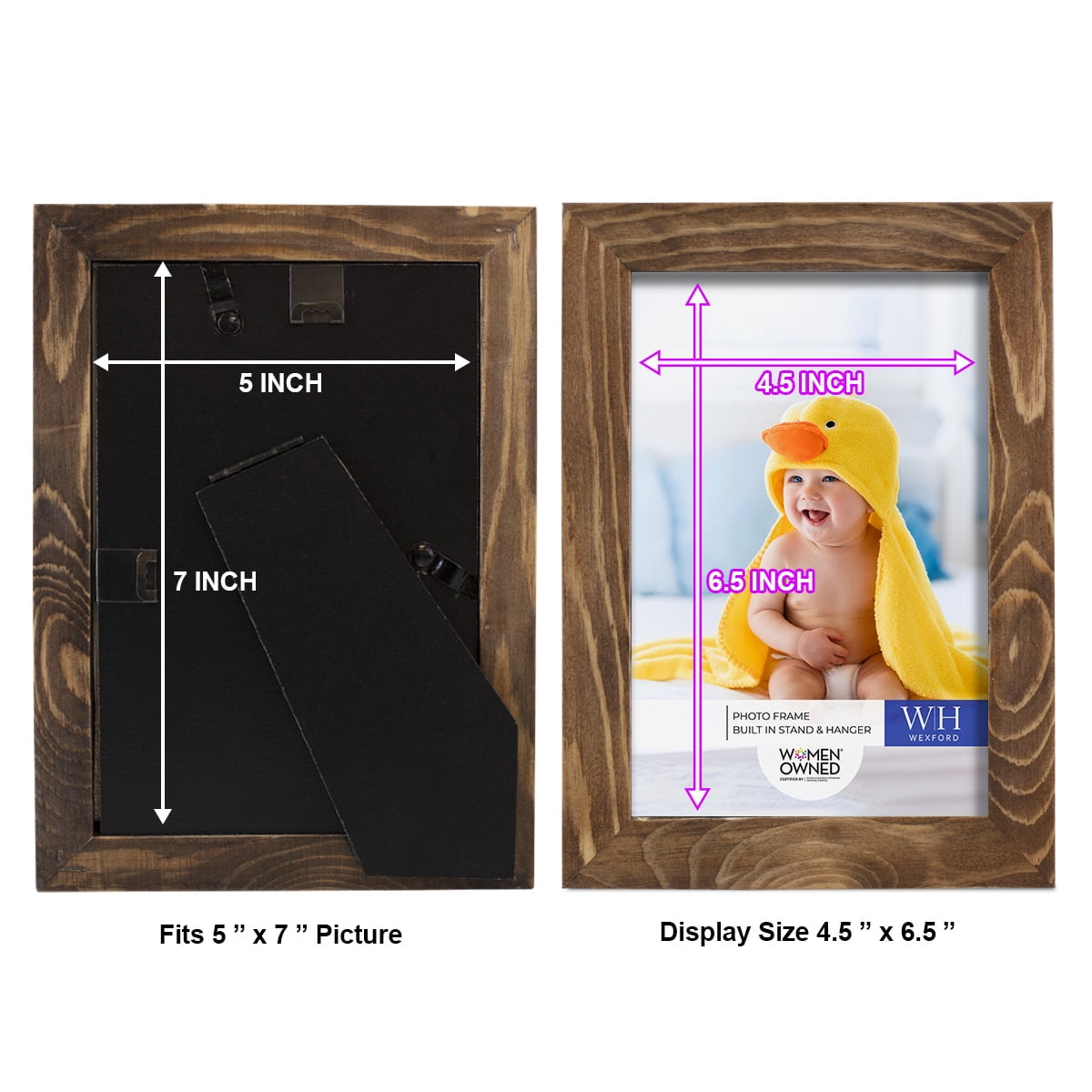 Woodgrain 5 in. x 7 in. Walnut Picture Frame Set (Set of 4)