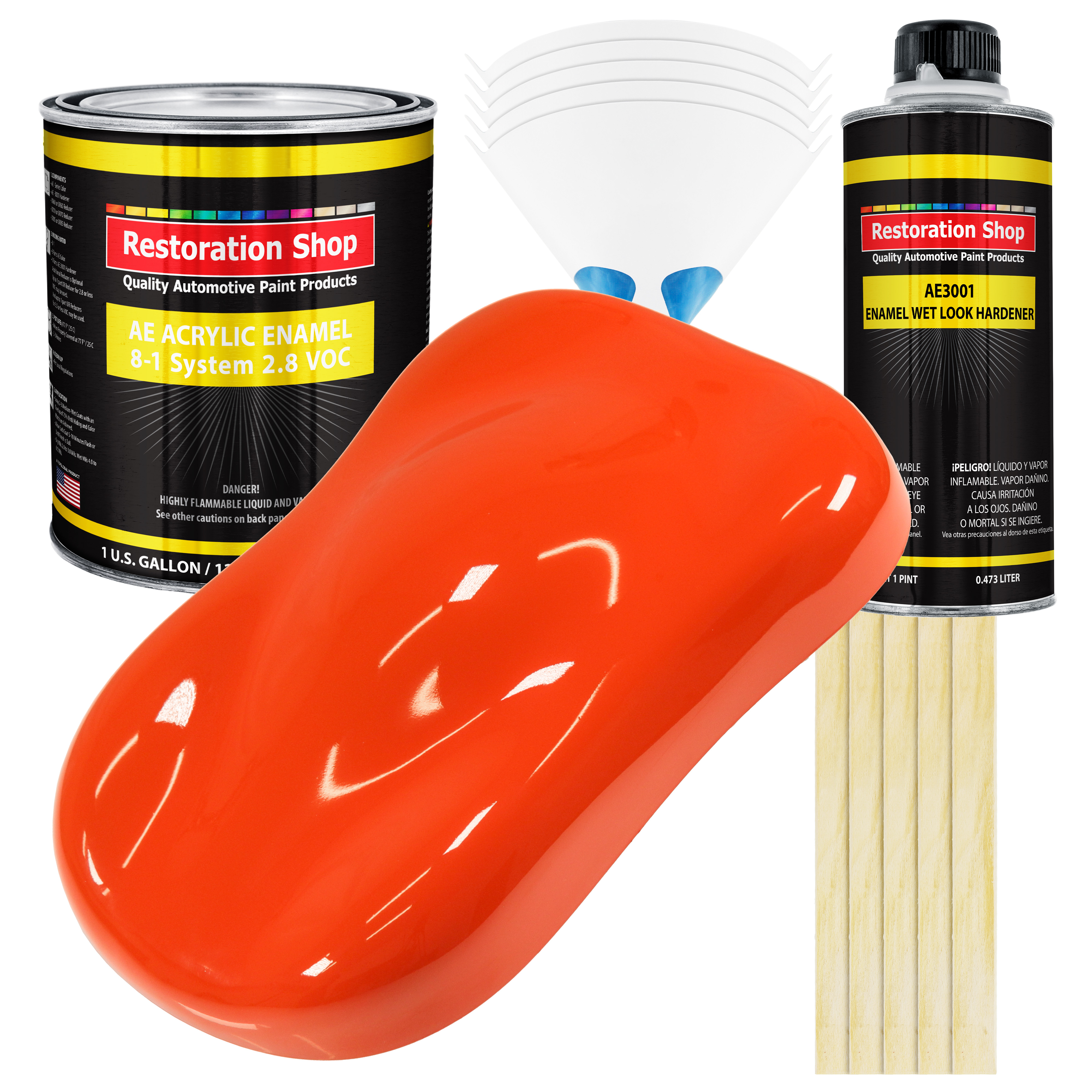 Restoration Shop Speed Orange Acrylic Enamel Auto Paint, Complete