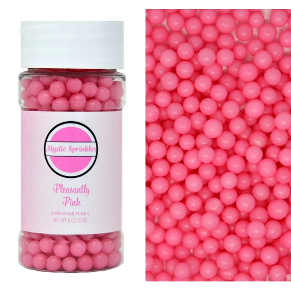 Mystic Sprinkles Pleasantly Pink 6mm Sugar Pearls 4 oz.