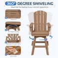 thumbnail image 6 of SERWALL 3-Piece Outdoor Swivel Bar Set with Table, 2 HDPE Swivel Bar Chairs & 1 Bar Table, All-Weather Patio Barstool Furniture, Brown, 6 of 7