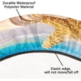 thumbnail image 3 of Vinyl Fitted Tablecloth Elastic Edge Design Heavy Duty Starfish Ocean Conch Table Cover Waterproof Oil-Proof PVC Table Cloth Stain-Resistant Wipeable for Round Table Diameter, 3 of 7