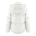 thumbnail image 4 of Tiqkatyck Puffer Jacket Womens Clearance, Women's Solid Color Stand Collar Cotton Coat Slim Fashion Small Button Down Cotton Coat, Womens Winter Tops, Winter Coats for Women White XL, 4 of 4