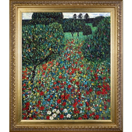Tori Home Field Of Poppies By Gustav Klimt Framed Oil Painting Tori Home Field Of Poppies By Gustav Klimt Framed Oil Painting Print On Canvas