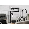 thumbnail image 3 of Kingston Brass KS4700PL Metropolitan Deck Mount Pot Filler Faucet, Matte Black, 3 of 7