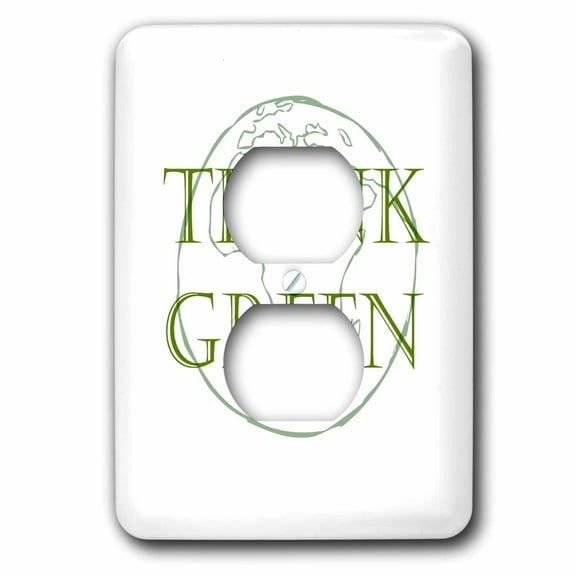 3dRose, Think Green Planet Earth- Environment- Ecology, 2 plug outlet cover