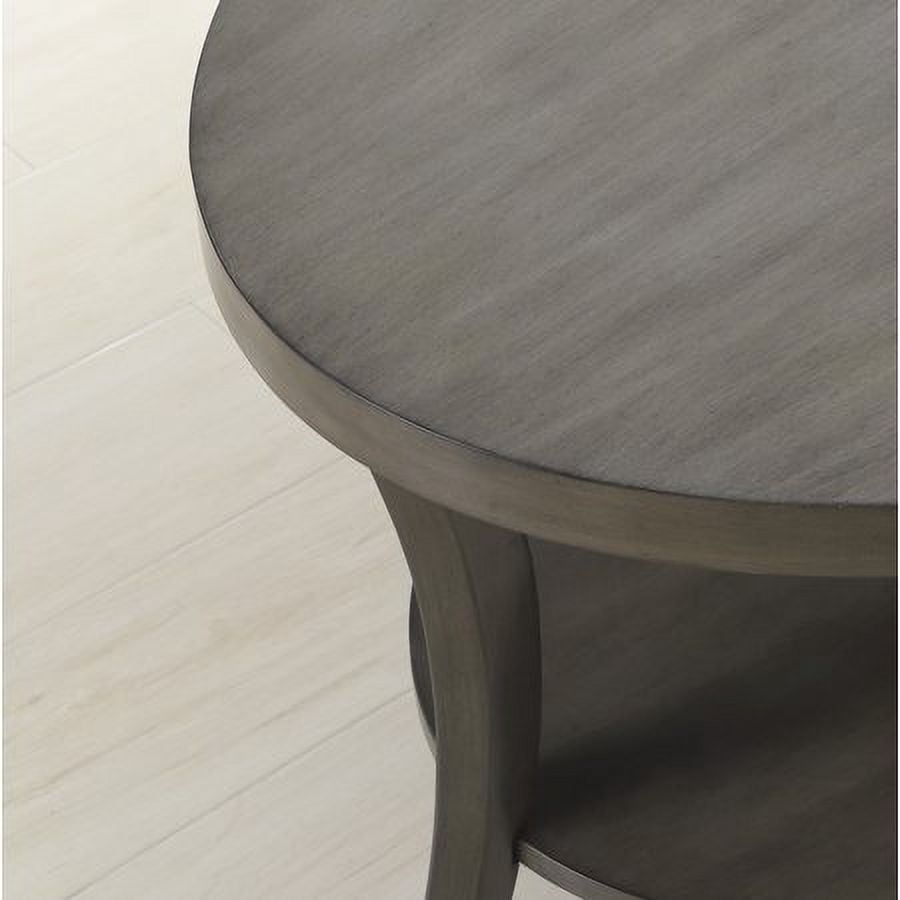Roundhill Furniture Perth Contemporary Oval Shelf End Table, Gray