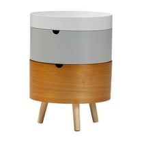 Baxton Studio Elison Mid-Century Modern Multi Color 3-Tier Wood End Table