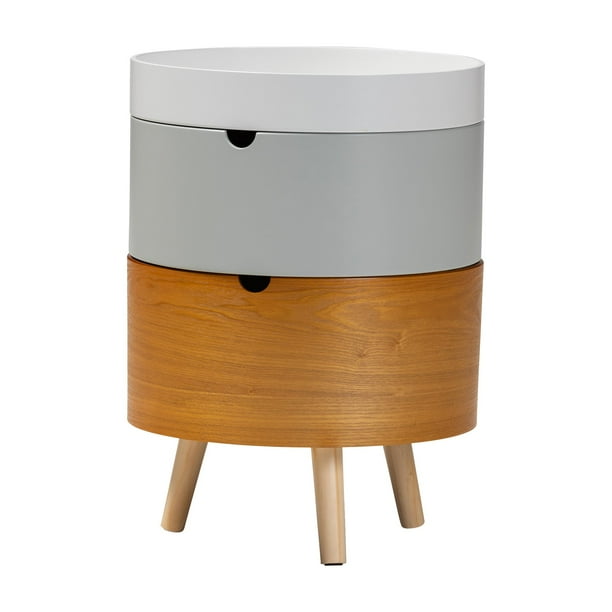 Baxton Studio Elison Mid-Century Modern Multi Color 3-Tier Wood End Table