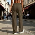 thumbnail image 6 of Lightweight Wide Leg Pants Women Front Seam Elastic Waist Sweatpants Women Casual Lounge Travel Pants with Pockets Solid Color Loose Pants, 6 of 7