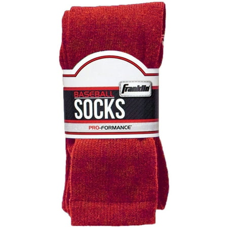 Franklin Sports Medium Baseball Socks, Red