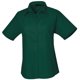 thumbnail image 2 of Russell Collection- Camisa de manga corta de popelín y poliéster/algodón de fácil cuidado para mujer (Verde botella), 2 of 4