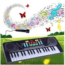 37 Keys Electronic Keyboard Piano Musical Instrument with Microphone Kids Educational Toy 16 Timbres 8 Rhythms Recording Portable Digital Piano Learning Keyboard