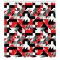 thumbnail image 3 of Ambesonne Abstract Shower Curtain, Half Triangles Square Art, 69"Wx70"L, Charcoal Grey White, 3 of 3