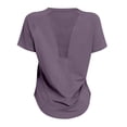 thumbnail image 5 of BOOMNY Women's Short Sleeve Workout Tshirts Crew Neck Breathable Yoga Tshirts Summer Athletic Tee Tops for Women, 5 of 5