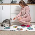 thumbnail image 3 of Geometric Flower and Swirl White Anti Fatigue Kitchen Rugs Set Of 2, Non Slip Washable Decorative Floor Mats for Kitchen Sink Laundry, 17"x30" and 17"x47", 3 of 6