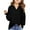 Black, variant on Efsteb Kids Girls Clothes V Neck Puff Sleeve Shirts Comfy Cute Tops Solid Color Loose Casual Long Sleeve Tops Fashion Blouses (Black,8 Years)
