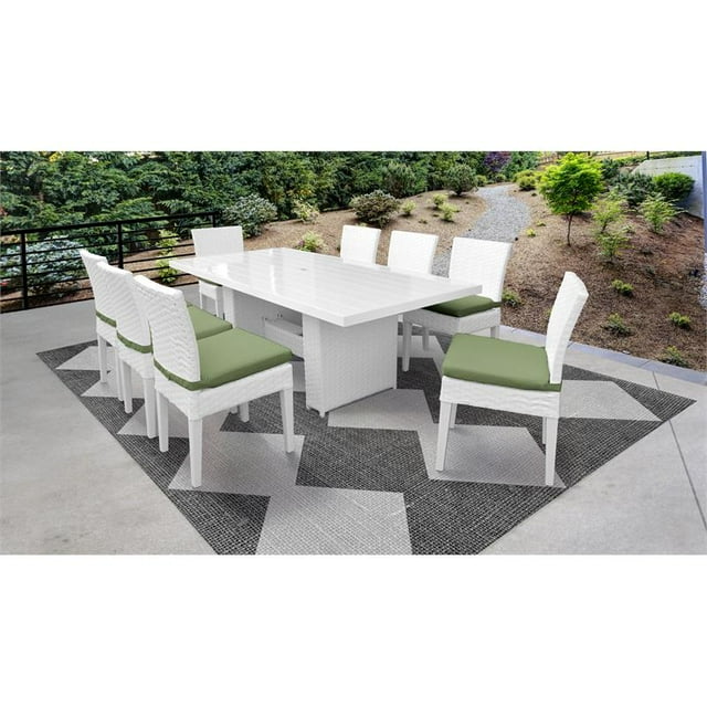 Miami Table à Manger Patio Extérieur Rectangulaire W / 8 Chaises Sans Bras