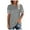 Gray, variant on Bigersell Casual Tops for Women Fashion Stripe Print V-Neck Button T-shirt Tops Short Sleeve Loose Blouse Plus Wraps Sweetheart Short Sleeve Casual T Shirts Style B46146, Dark Gray L