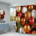 thumbnail image 3 of 4Pcs/set Christmas Shower Curtain Bath Mat Toilet Cover Mat Rug Christmas Home Bathroom Decorations, 3 of 8