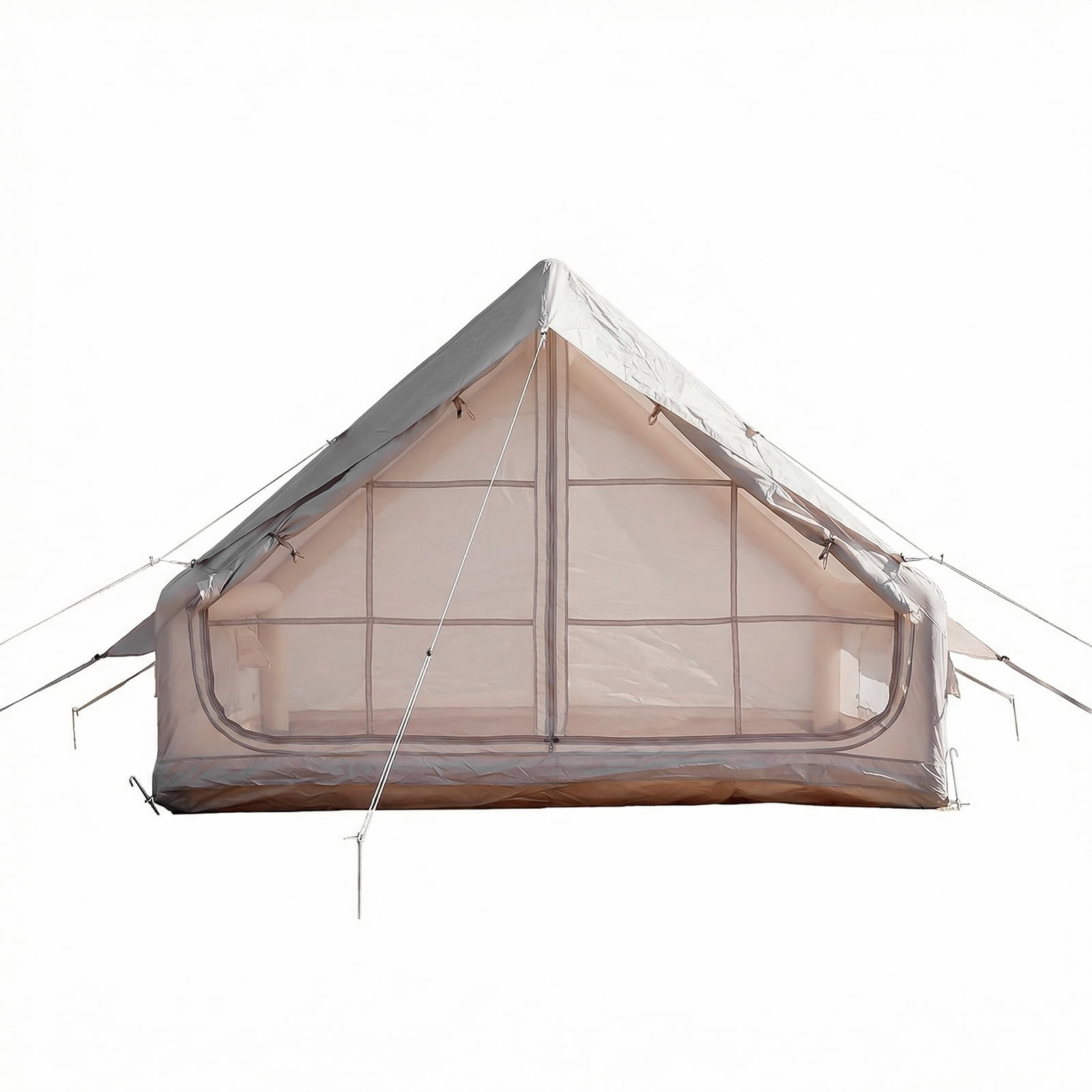 Inflatable Camping Tent with Pump, Waterproof 3-4 Person Glamping Air Tent, 210D Oxford Fabric, Instant Setup & Windproof for Outdoor Family Adventure
