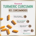 thumbnail image 6 of Turmeric Curcumin Supplement with 95% Curcuminoids, Organic Turmeric & Ginger 1750mg, BioPerine Black Pepper for Best Absorption, Nature's Vegan Joint Support, Non-GMO, Bottled in USA - 360 Capsules, 6 of 9