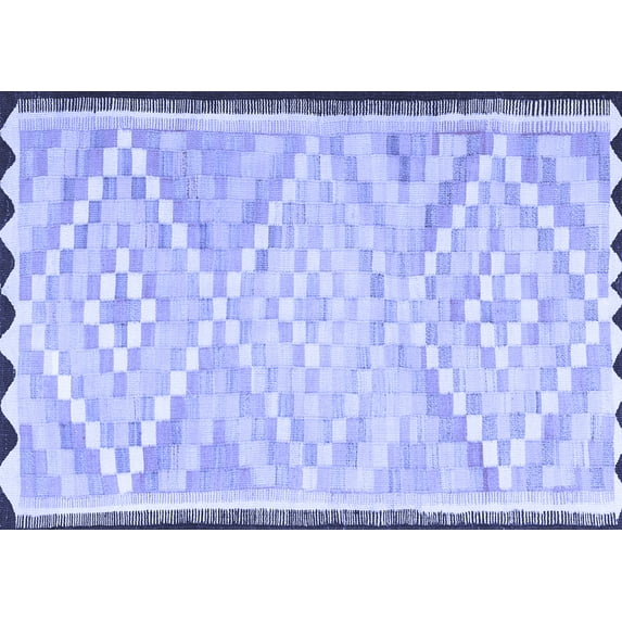 Ahgly Company Machine Washable Indoor Rectangle Southwestern Blue Country Area Rugs, 2' x 3'