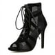 thumbnail image 1 of Zapatos de baile altos para mujer Botas de salón negras Zapatos de salsa tango Chica Fiesta de moda Recorte de malla Sandalias de tacón alto Verano 2022, 1 of 5