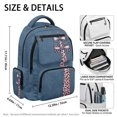 thumbnail image 5 of Psesaysky Pink leopard-print bow School Bag with Durable, Waterproof Compartments 17 Inch School Backpack for Scuola Outdoor, 5 of 10