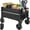 Black, variant on Collapsible Wagon Cart with Wheels Foldable - Folding Utility Heavy Duty Wagons Carts for Grocery Sports Garden Shopping Camping Wheelbarrows (Black, 120L)