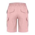 thumbnail image 4 of ITSAME Boys School Uniform Cargo Shorts, Elastic Waist Multi-Pocket Loose Fit Kids Casual Fashion Shorts Pink 4-5T, 4 of 7