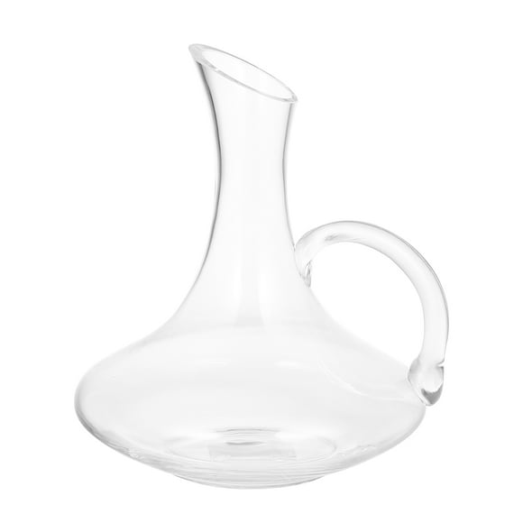 Decantador de whisky de vidrio, botella de whisky, dispensador de bebidas con asa decorativa.