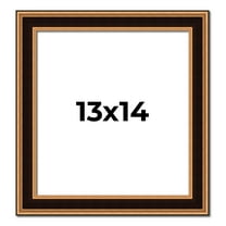 13x14 Frame Gold Brown Plein Air Vintage Solid Wood Picture Frame | 1.75 Inches Moulding Width |