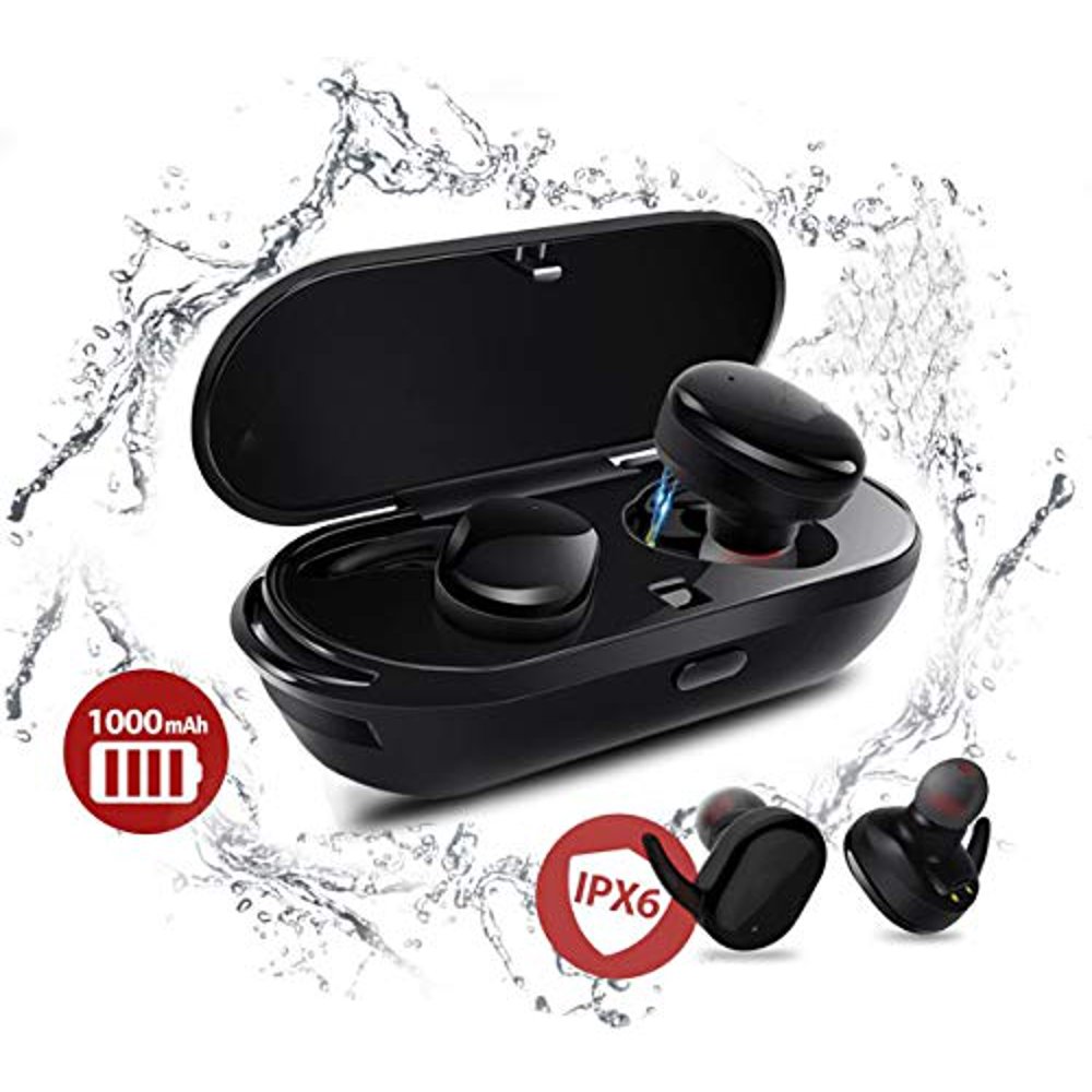 True Wireless Earbuds with QiEnabled Wireless Charging Case, Bluetooth Headphones for Sports