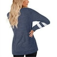 thumbnail image 3 of Haute Edition Female Women's Varsity Stripe Slouchy Long Sleeve T-Shirt Top, 3 of 5