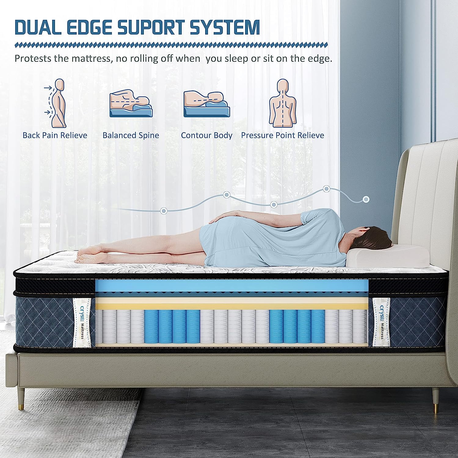 Memory Foam Innerspring Hybrid Mattresses-10 Inch Twin Mattress