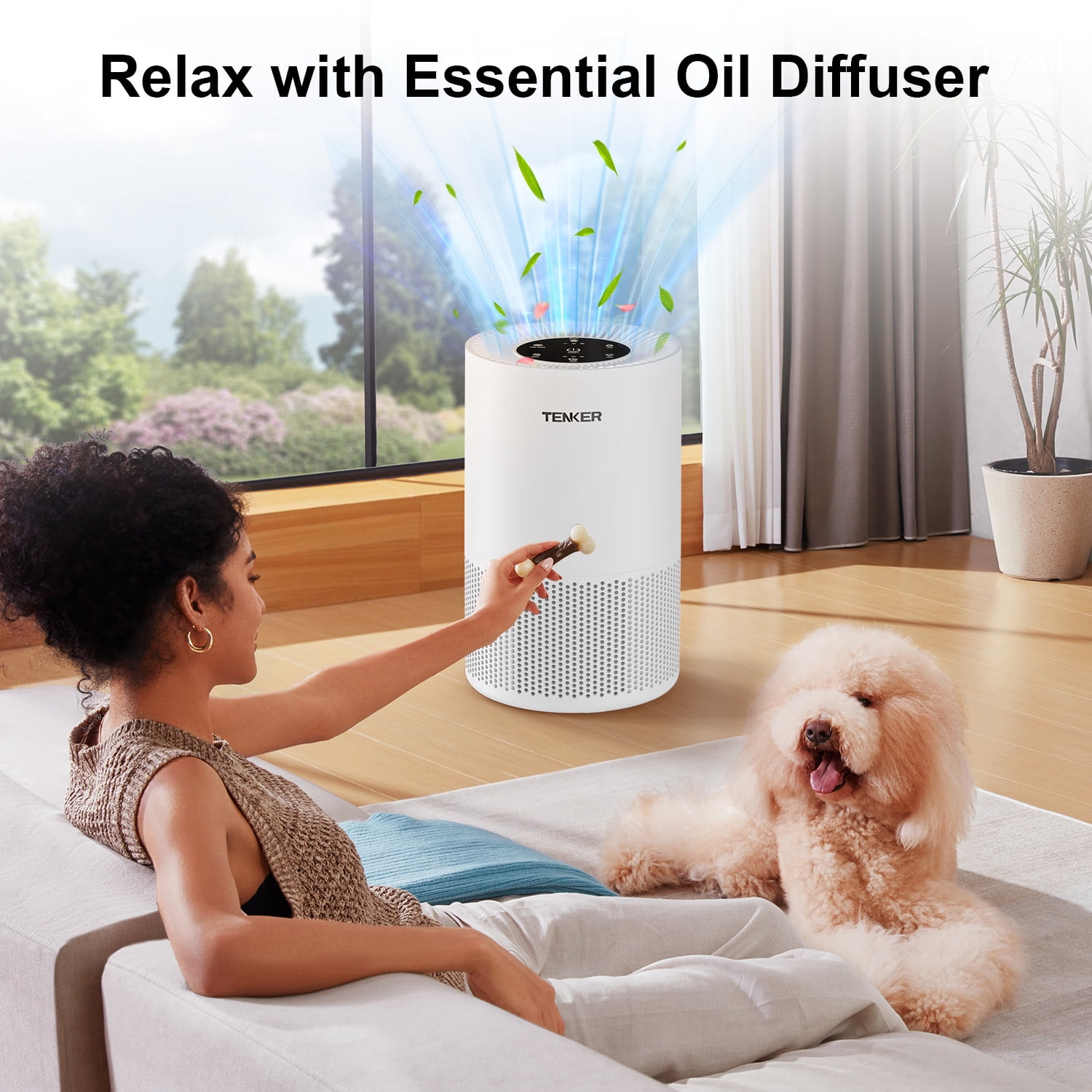 Air Purifier For Home And Bedroom With Aromatherapy, H13 True Air Purifier Cleaner For Bedroom With Night Light, 3 Fan Speed, Sleeping Mode, White
