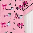 thumbnail image 6 of Bobifish Toddler Girls Sleep Sets Halloween Print Lapel Button Down Short Sleeve Tops&Shorts PJS Children Girls Home Clothes, 6 of 9