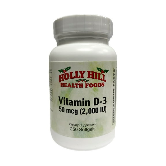 Holly Hill Health Foods Vitamin D3, 2000 IU, 250 Softgels