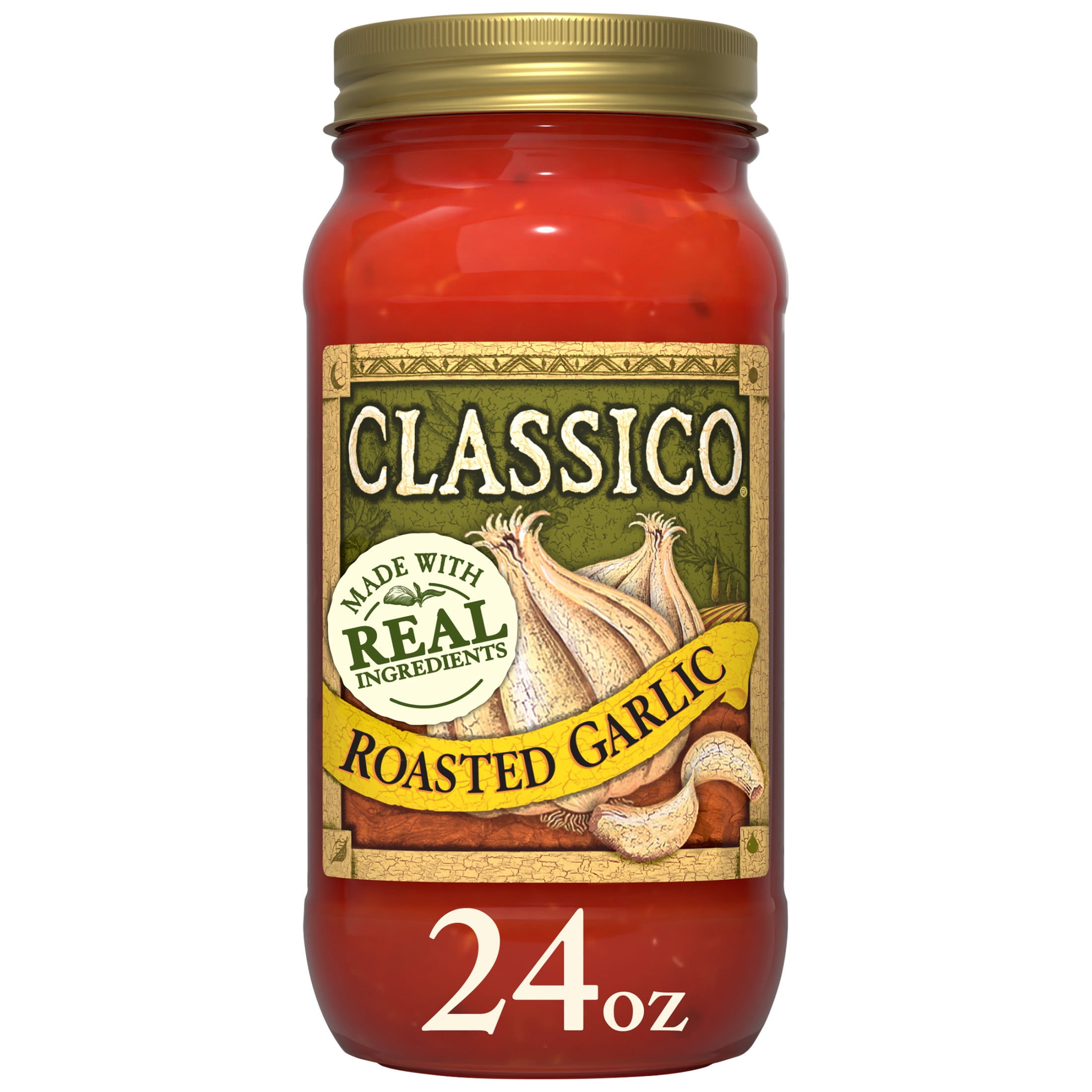 (12 pack) Classico Roasted Garlic Pasta Sauce, 24 oz Jar